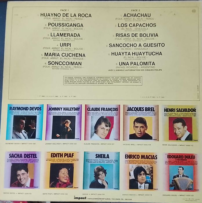 Los Incas, LP, optimo estado