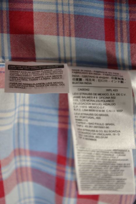 LEVIS Koszula Męska Krótki Rękaw M Bawełna 100% Super Stan Oryginalna