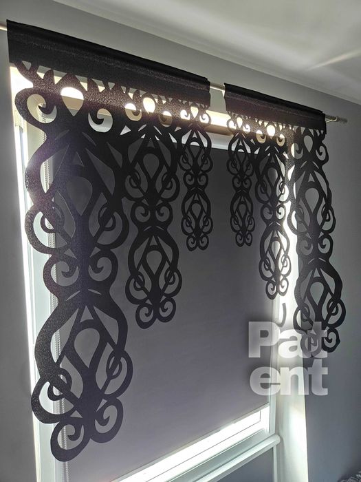 Firana panele ekranowe 60x100 cm żakardowe 2 sztuki na okno czarne