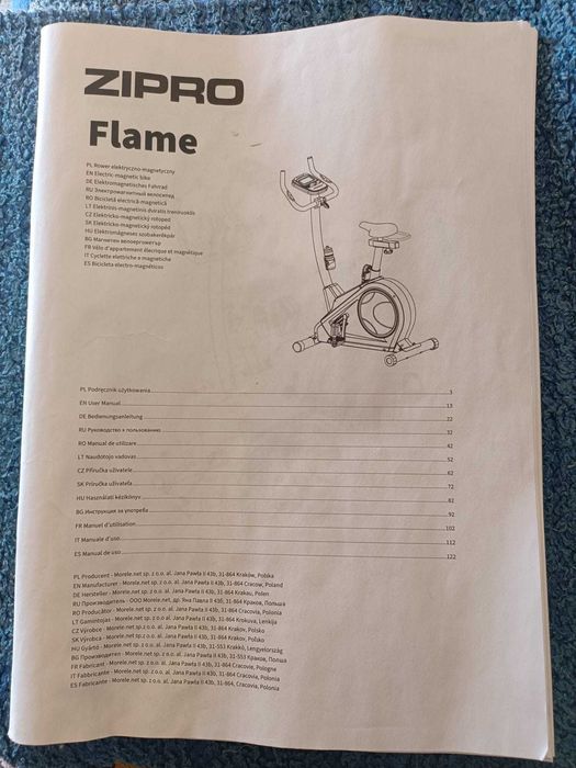 Bicicleta Estática ZIPRO Flame – Excelente Estado