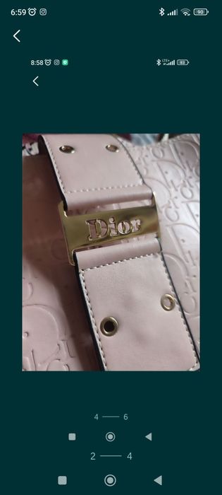 Logo Dior różowa pudrowy róż