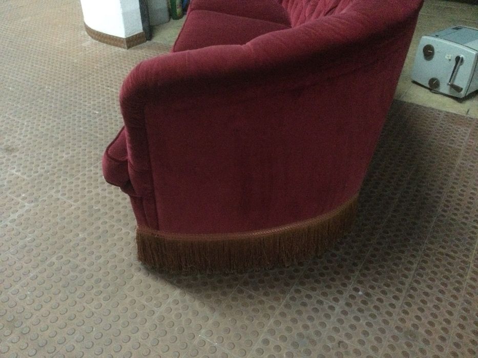 Sofá Banana Oval de Palácio Veludo Capitoné 195cm Novo 40’s Dinamarca