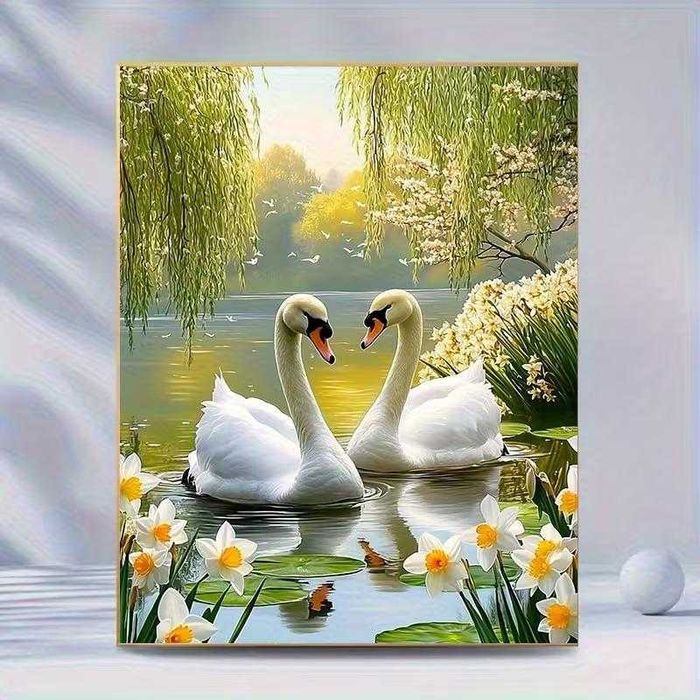 Алмазна вишивка діамантами 30 на 40 олені лев метелики доберман