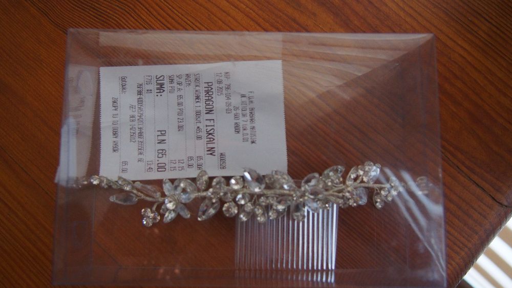 Diadem ślubny grzebyk NOWY