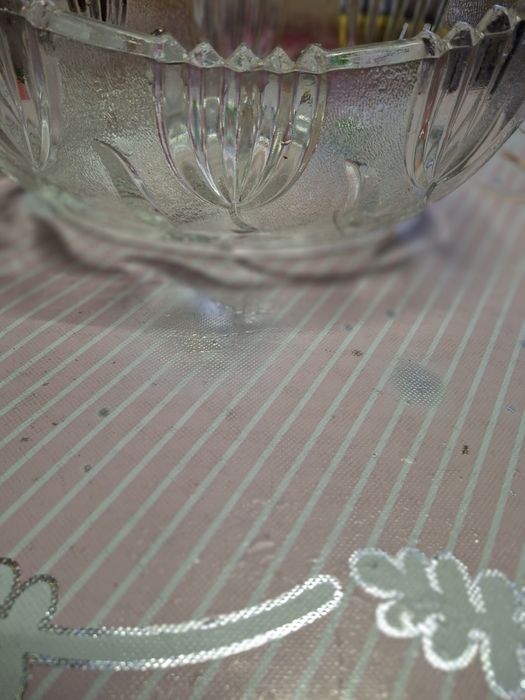 Patera Śledziarka PRL – Szkło Prasowane – Vintage 23 cm | Ząbkowice