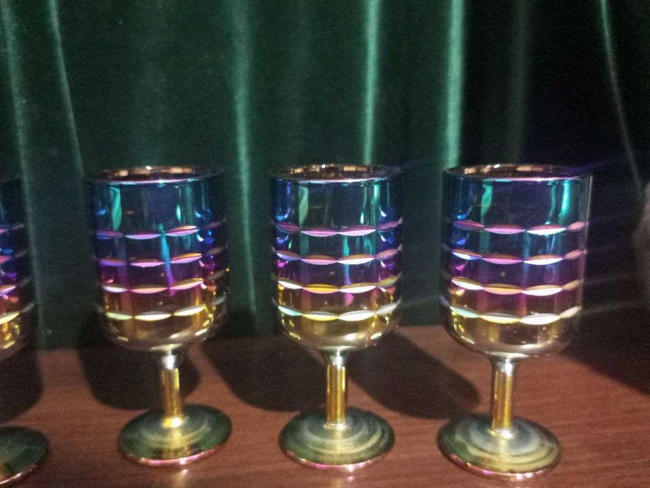 Рюмки "Ночной клуб". Радужные. Хрусталь.