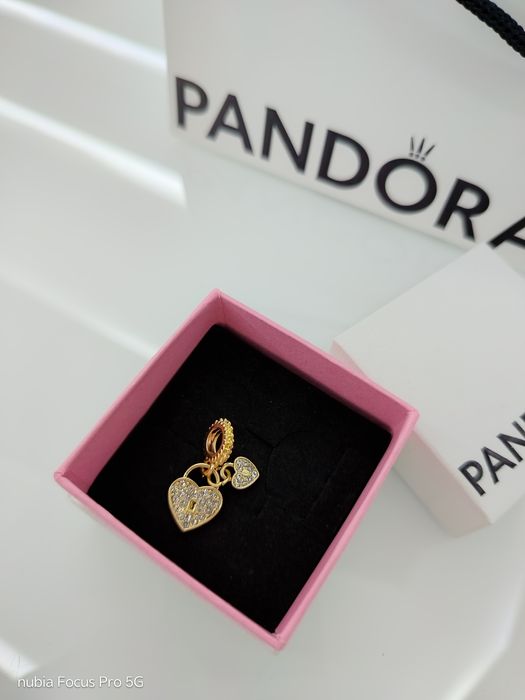 Pandora charms kłódka serce