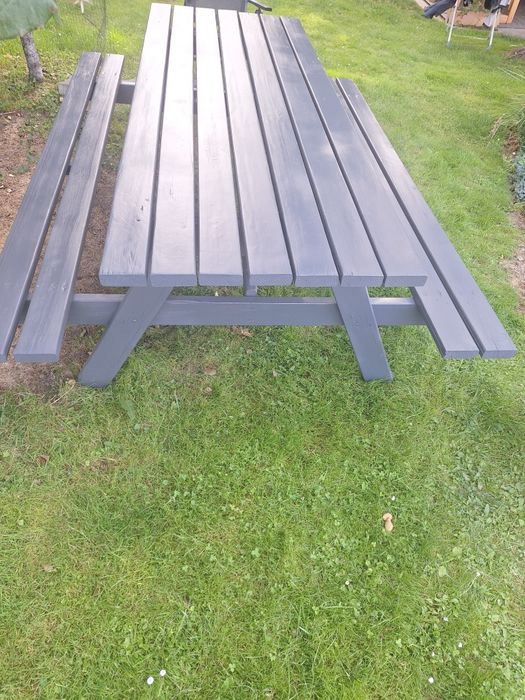 Ławka ogrodowa duża drewniana