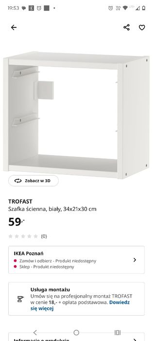 Szafka ścienna Ikea z pojemnikami