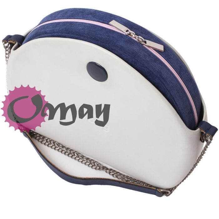 Granatowy organizer do OBAG MOON LIGHT welur róż 2 kieszenie OMAY