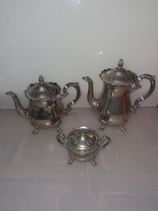 Conjunto de Chá Vintage Leonard Silver Plated