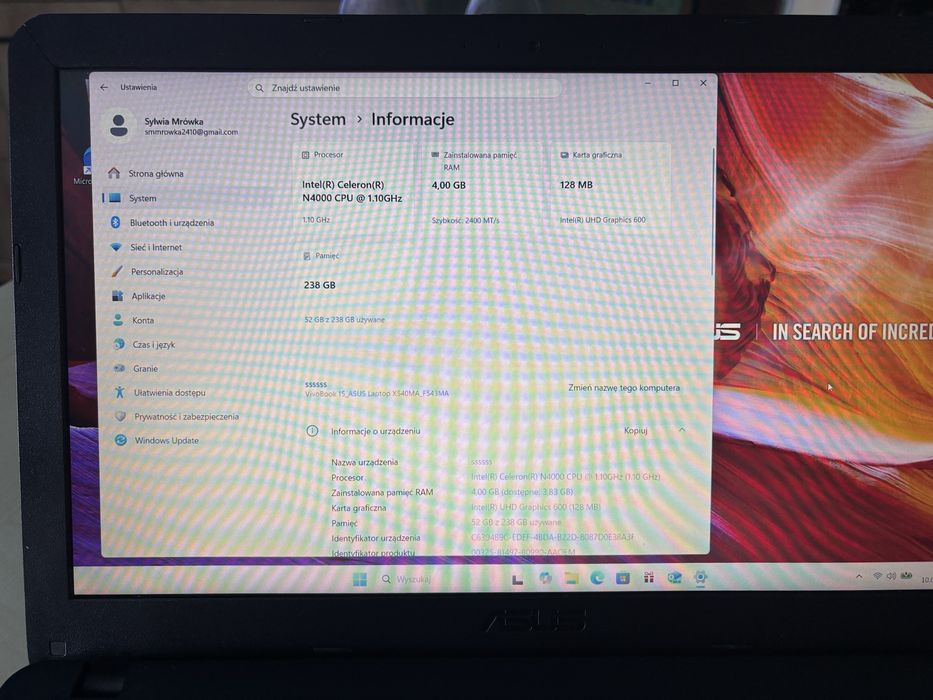 Laptop Asus F543MA-DM695T