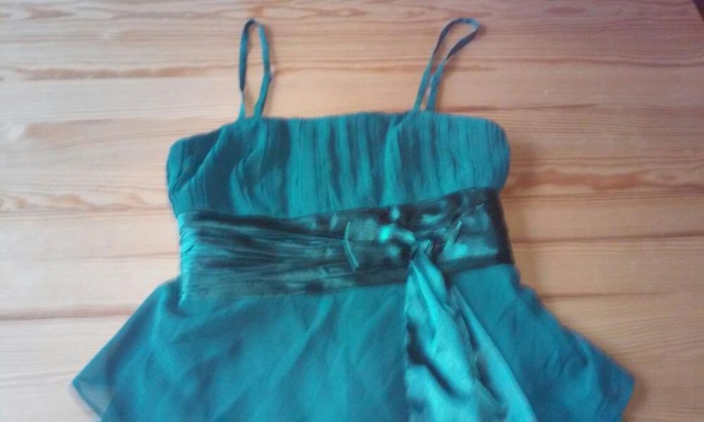 Sukienka elegancka butelkowa zieleń rozmiar 34/36