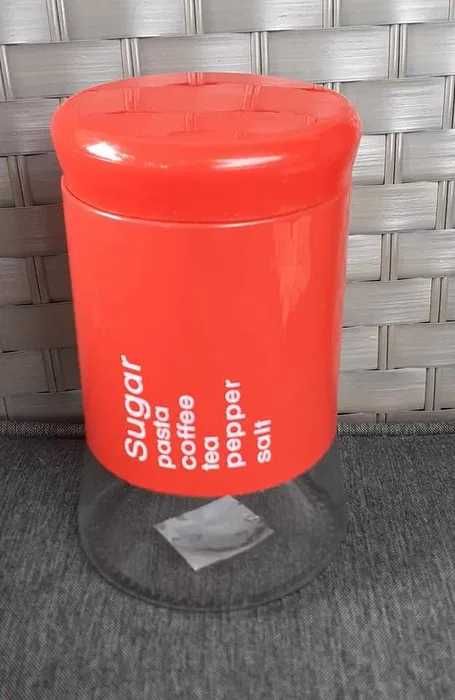 Nowy Pojemnik na cukier szklany duży okazja