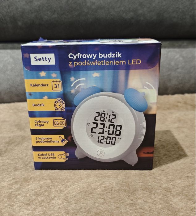 Budzik z podświetleniem LED