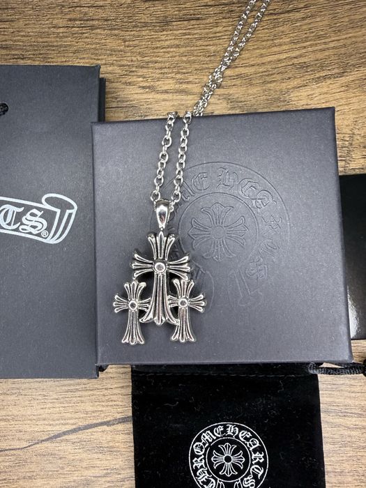 Ланцюжок з кулоном Chrome Hearts хрести Підвіска Хром Хартс Цепочка с крестами повний комплект бірки пакет коробка