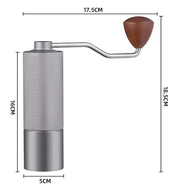 Ручна кавомолка Coffee Grinder із жерновами з високовуглецевої нержавіючої сталі / Млин для кави з регулюванням помелу/кофемолка/ручная кофемолка