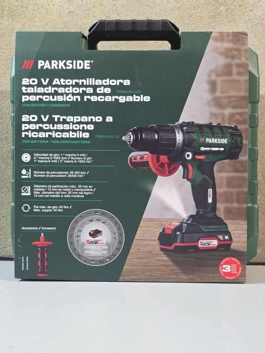 Aparafusadora com percussão 20v parkside