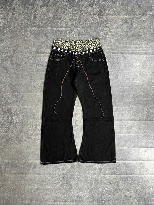 Джинси DETW Leopard Print Original Cow Scimitar Stacked Jeans S M L