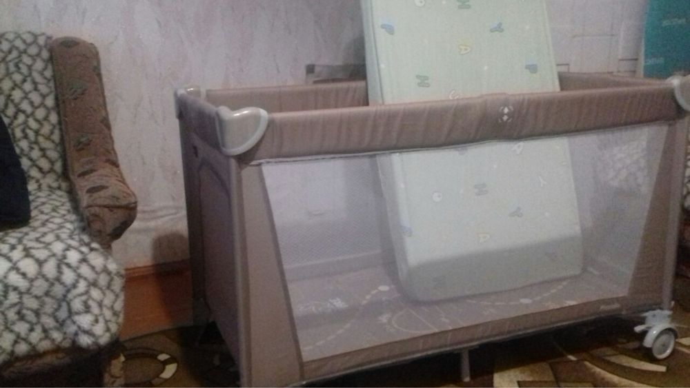Дитячий манеж- ліжко CARRELLO Piccolo CRL-11503/1 Sand Beige