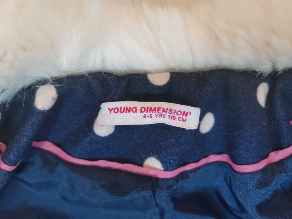 Фирменное синее пальто демисезон Young Dimension YD на 4-5 лет, 110 см