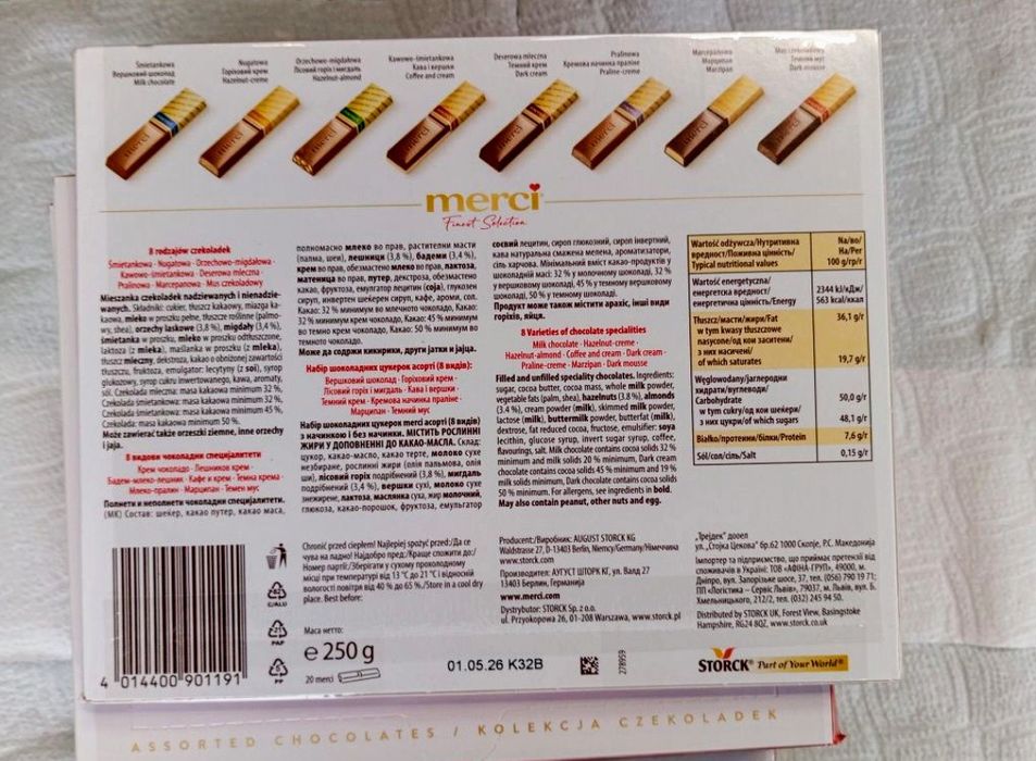 Bombonierka Czekoladki Merci Finest Selection 250g 10szt.