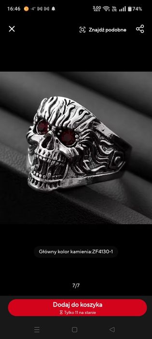 Sygnet męski czaszka