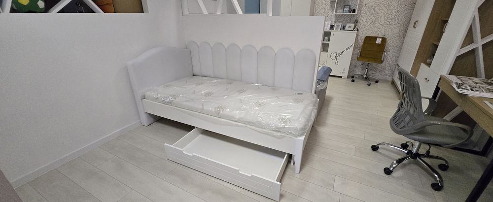 MEBLIK Royal White  łóżko z szufladą