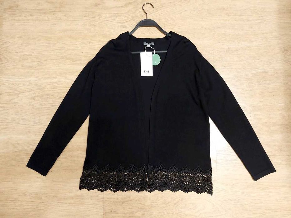 Kardigan S 36 Sweter czarny C&A Nowy z metką