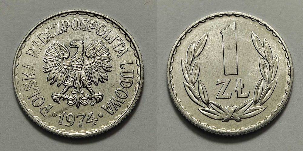 1 zł 1974, mennicze - 2 szt.