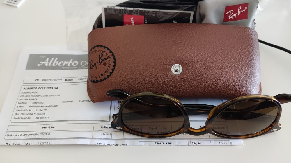 Rayban Originais 4259 Óculos de Sol com Fatura