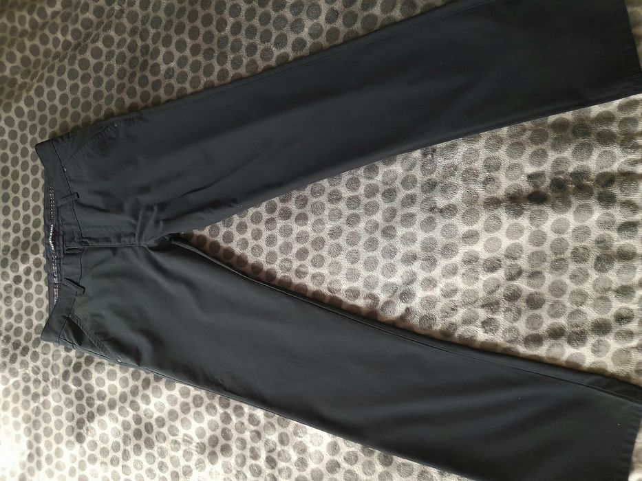 Spodnie męskie granatowe chinosy, wizytowe eleganckie rozm 33/32