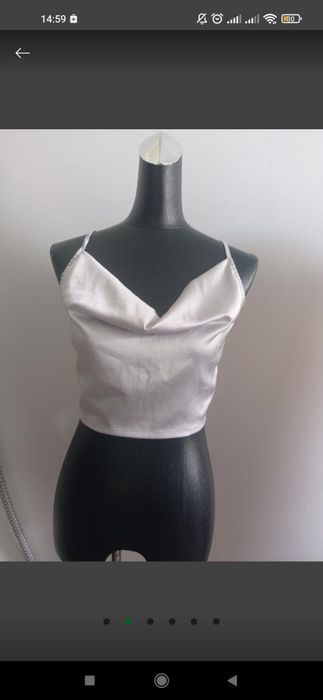 Новый Шелковый сатиновый атласный топ майка в бельевом стиле PLT