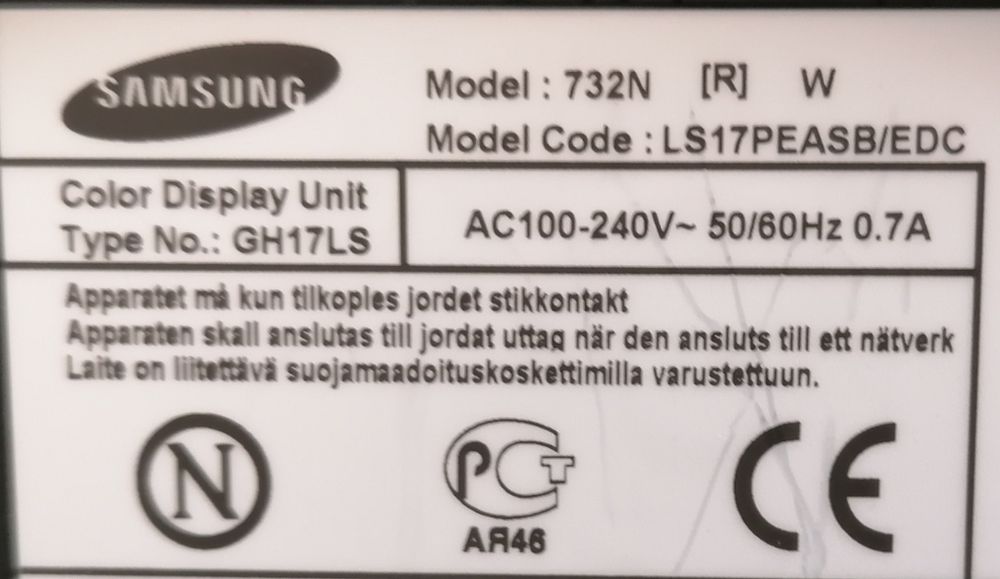 Monitor Samsung SyncMaster 732N442712620217804801