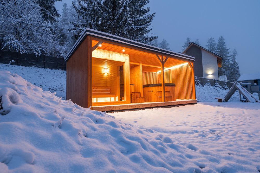 Sauna Optimal z tarasem i zabudowa 44900