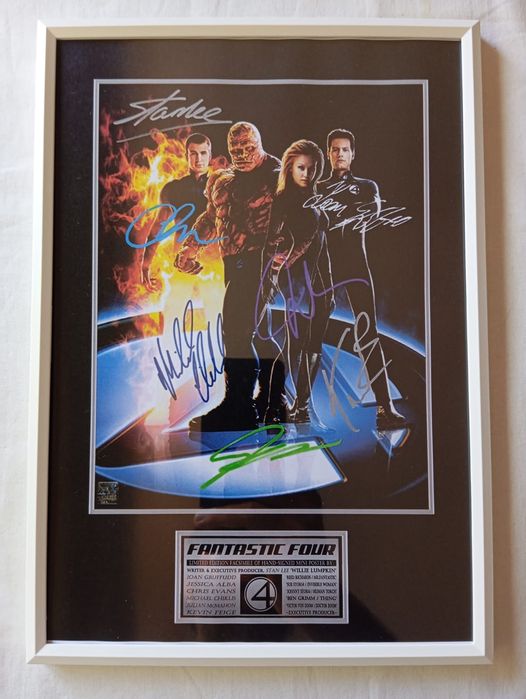 Moldura Filme Fantastic Four com Autógrafos (A4)