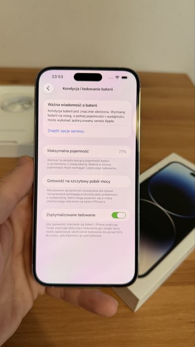 iphone 14 pro max 256gb 77% bat stan idealny