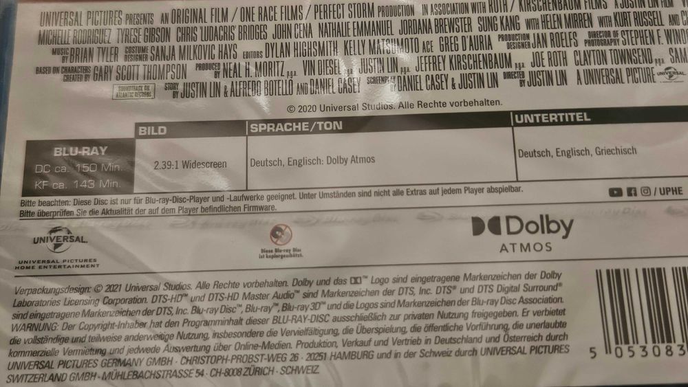 Blu-ray "Fast & Furious 9"
