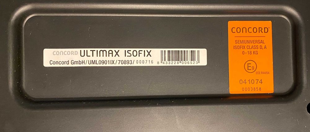 Cadeira auto Concord Ultimate Isofix 0-18 kg