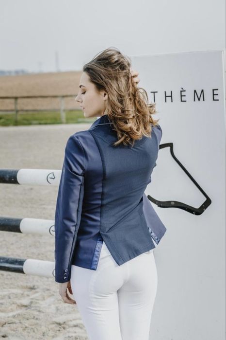 Nowy frak jeździecki marynarka konkursowa Equitheme Oliva 38 granat