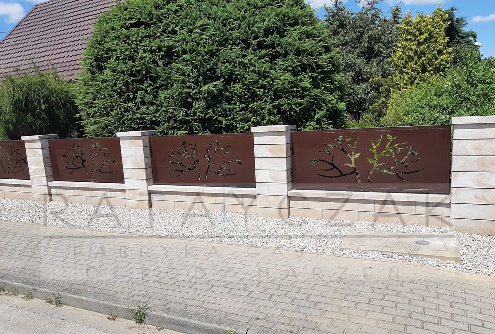 Ogrodzenie CNC plazma laser wycinane nowoczesne dekoracyjne