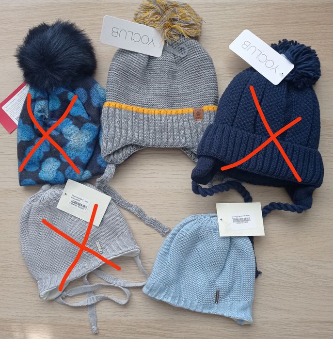Дитячі шапки для новонароджених, для  хлопчиків, осінь-зима, 38-44 см.