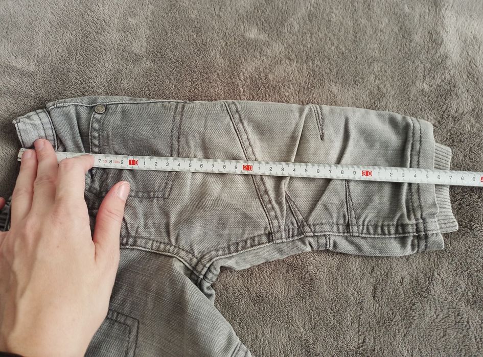 Spodnie jeansowe Mothercare 6-9 miesięcy 68-74cm joggery podwójne#1192
