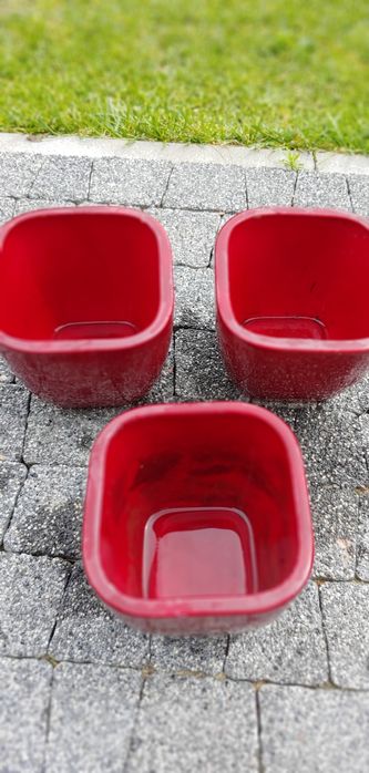 Czerwone Osłonki doniczki ceramiczne