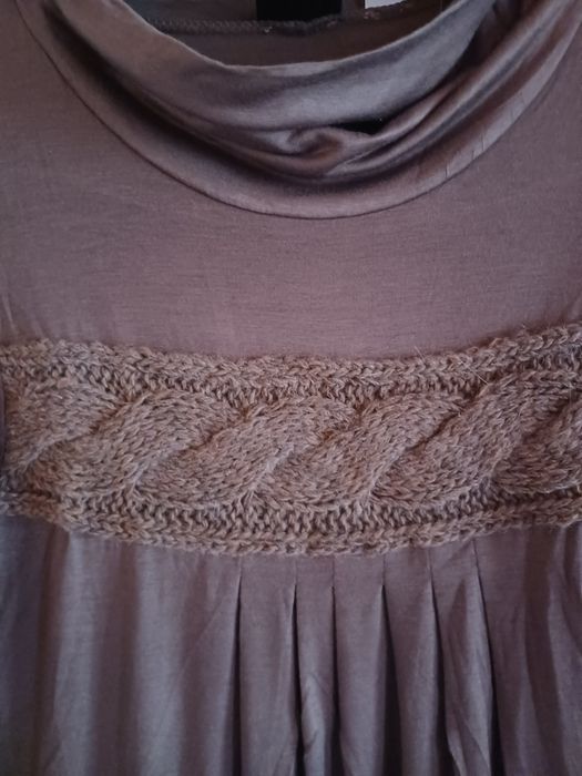 Sukienka Bonprix  brązowa  36/38 pleciony warkocz