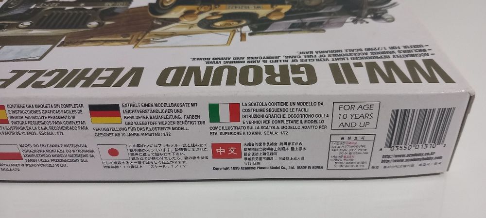 Kit Modelismo em plástico WW.II GROUND VEHICLE SET 1:72