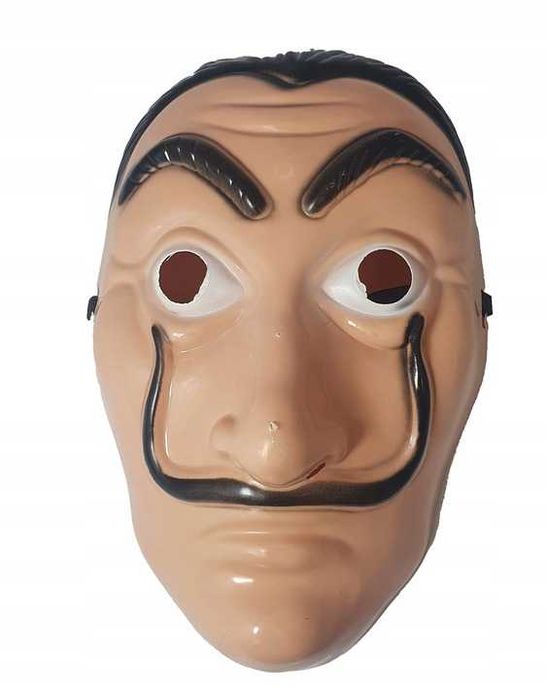 MASKA Z Wąsem Dom Z Papieru GUMKA 26CM