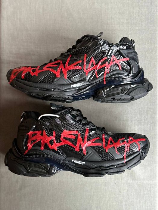 БЕЗ ПЕРЕДОПЛАТ ‼️ Balenciaga Runner Black Red Graffiti / ТОП ЯКІСТЬ
