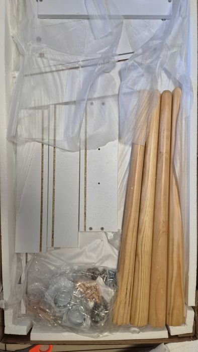 Biurko Skandynawskie 120 cm Białe Konsola Komoda Stolik Uszkodzone