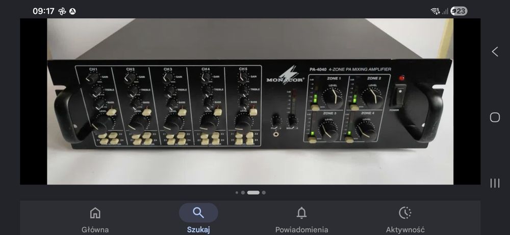 Monacor PA-4040 profesjonalny wzmacniacz miksujący